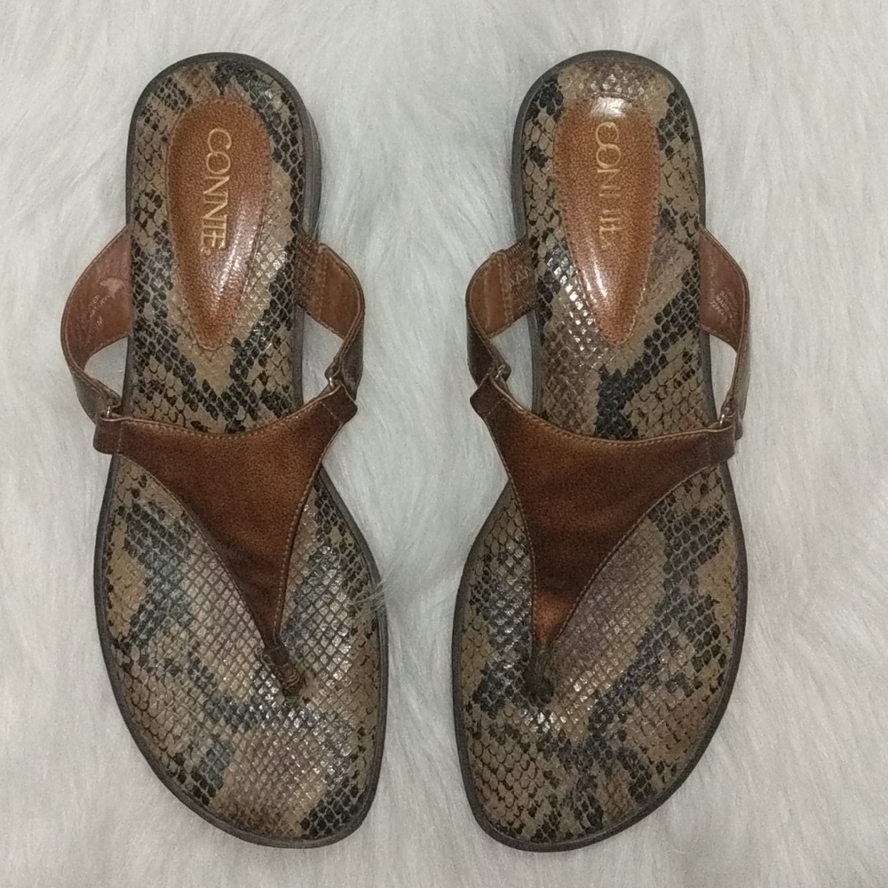 CONNIE Snakeskin Print Sandals